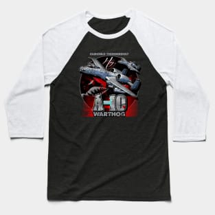 A10 Warthog Fairchild Thunderbolt USAF Fighter Aircraft Baseball T-Shirt